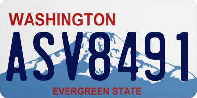 WA license plate ASV8491