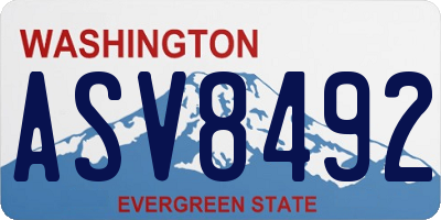 WA license plate ASV8492