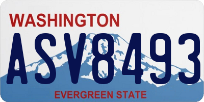 WA license plate ASV8493