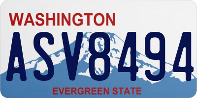 WA license plate ASV8494