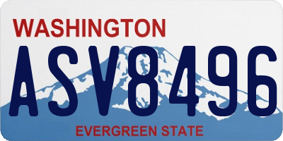 WA license plate ASV8496