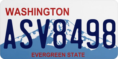 WA license plate ASV8498