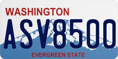 WA license plate ASV8500