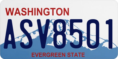 WA license plate ASV8501