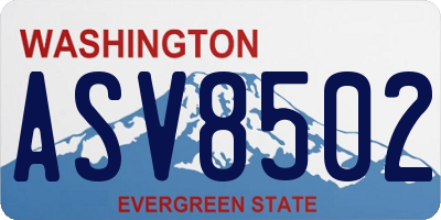 WA license plate ASV8502
