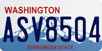 WA license plate ASV8504