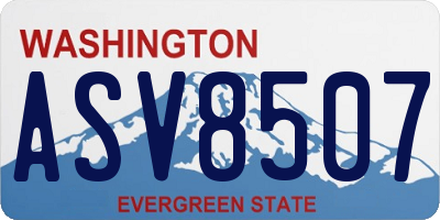 WA license plate ASV8507