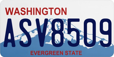 WA license plate ASV8509