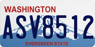 WA license plate ASV8512
