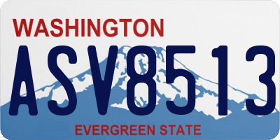 WA license plate ASV8513