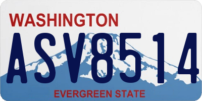 WA license plate ASV8514