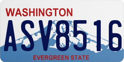 WA license plate ASV8516