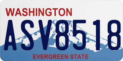 WA license plate ASV8518