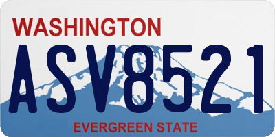 WA license plate ASV8521
