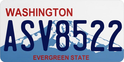 WA license plate ASV8522