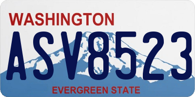 WA license plate ASV8523