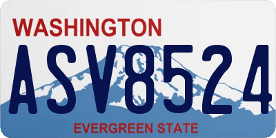 WA license plate ASV8524