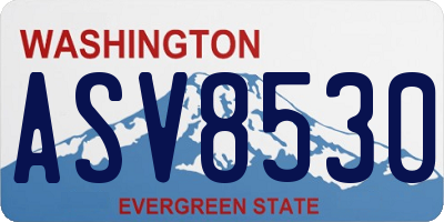 WA license plate ASV8530