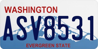WA license plate ASV8531