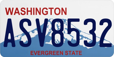WA license plate ASV8532