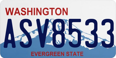 WA license plate ASV8533