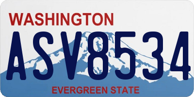 WA license plate ASV8534