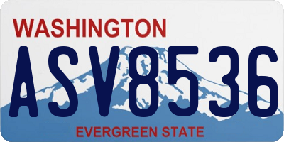 WA license plate ASV8536
