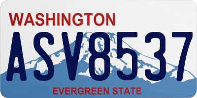 WA license plate ASV8537
