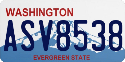 WA license plate ASV8538