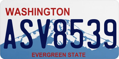 WA license plate ASV8539