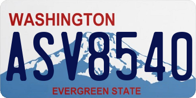 WA license plate ASV8540