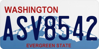 WA license plate ASV8542
