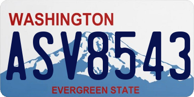 WA license plate ASV8543