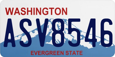 WA license plate ASV8546