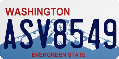 WA license plate ASV8549