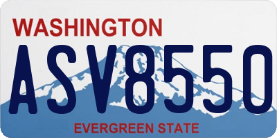 WA license plate ASV8550