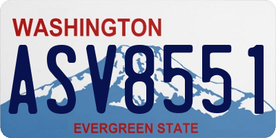 WA license plate ASV8551