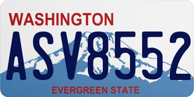 WA license plate ASV8552