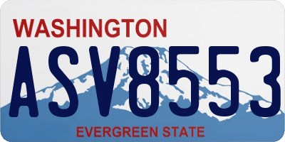 WA license plate ASV8553