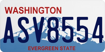 WA license plate ASV8554