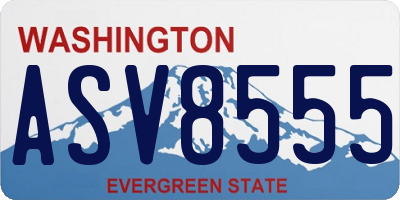WA license plate ASV8555