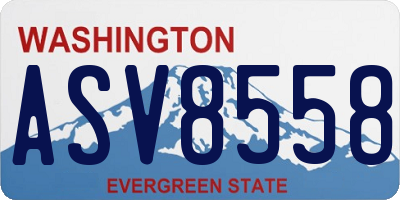 WA license plate ASV8558