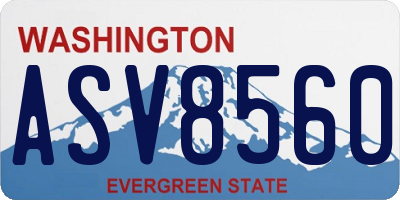 WA license plate ASV8560