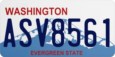 WA license plate ASV8561