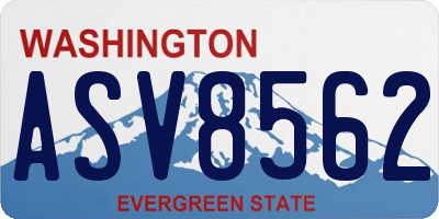 WA license plate ASV8562