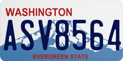 WA license plate ASV8564