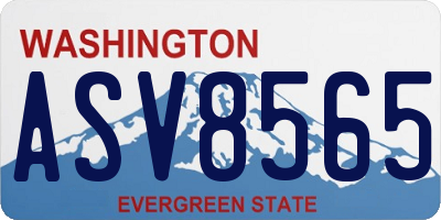 WA license plate ASV8565