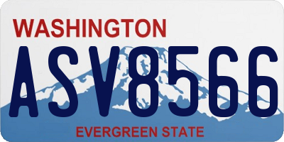WA license plate ASV8566