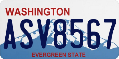 WA license plate ASV8567