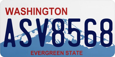 WA license plate ASV8568